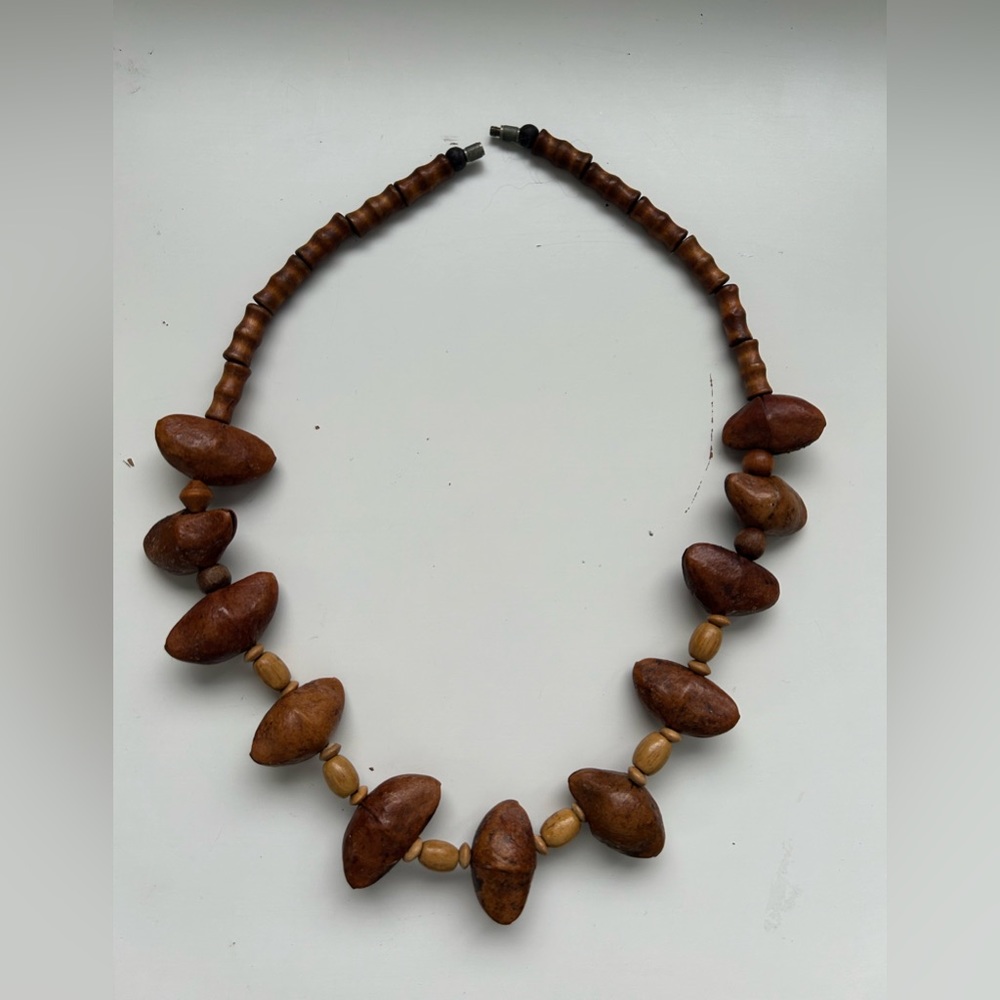 Seeds and bamboo necklace